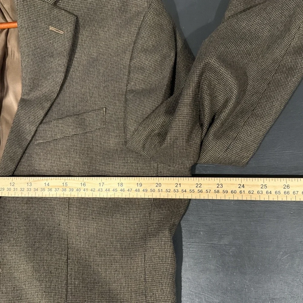 Lauren Ralph Lauren Men's 100% Wool Brown Houndstooth Vintage Blazer
